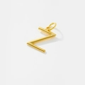 Minimalist S925 sterling silver necklace with a gold-plated letter Z pendant charm - Letter Z / 925 Silver