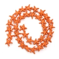 Vibrant orange starfish turquoise beads for DIY jewelry making and handmade bracelets - 13*13mm / Orange