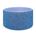 Light blue diamond studded silicone sleeve for wide tumbler bottles and cups - Sapphire Rhinestone/Transparent Blue-Purple Silver Sleeve