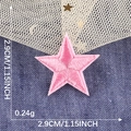 Rosa Stern Stickerei Aufnäher zum Aufbügeln mit feiner Textur, Größe 2,9cm x 2,9cm - Rosa