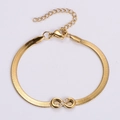 Bracciale a catena serpente dorata in acciaio inossidabile con simbolo infinito di strass - Oro