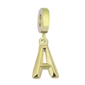 Minimalistischer goldener Titanstahl Buchstabe A Anhänger für DIY Halsketten und Armbänder - Buchstabe A
