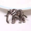 Vintage silver elephant cabinet handle with antique finish and bohemian style texture - Elephant