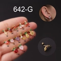 Pendientes de frutas con circón colorido en oro con 13 estilos y cierres de rosca - Estilo Fresa (1#) / Oro