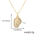 Collana con pendente lettera P dorata in smalto bianco e zirconi scintillanti - P Oro Ciondolo Solo (Senza Catena)