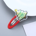 Christmas tree hair clip with green sequins and red ribbon for girls hair accessories - Red Christmas Tree