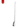 Large 304 stainless steel straw spoon with spiral handle and polished mirror finish - Large Spiral - Silver