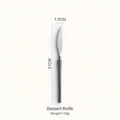 Vintage silver-gray 304 stainless steel dessert knife with matte black handle 21cm long - Dessert Knife