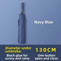 Large navy blue 130cm automatic folding umbrella with premium black sun protection coating - X-Series Extra Large 10-Rib Automatic Black Glue / Navy Blue