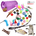 Lot de 28 jouets pour chat incluant tunnel violet à pois et souris en peluche - Lot No. 18
