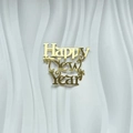 Golden mirror acrylic Happy New Year cake topper for 2026 party decoration - Happy New Year E Gold