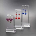 Juego de 3 soportes de acrílico transparente para exhibir pendientes y joyas diversas - Juego de 3 Transparente