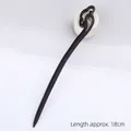 Handcrafted ebony wood hair stick with hollowed cloud pattern, length 18cm - Sunset Cloud