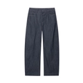 Vintage damesjeans met hoge taille en wijde pijpen in donkerblauw denim op wit - XS / Donkerblauw Denim