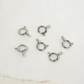 Set di 6 chiusure a molla in acciaio inossidabile argento 10x15mm per gioielli fai-da-te - Chiusura a Molla 10mm