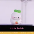 Miniature white radish flocking figurine 2.9x2.5x3.6cm for desktop car decor - 2.9x2.5x3.6CM / Flocked Radish Ornament