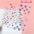 3D butterfly pearls and heart resin rhinestones set for artistic makeup decoration - Colorful Pearl Hearts (BJA-306)