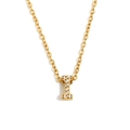 Collana minimalista in acciaio inossidabile placcato oro 18K con ciondolo lettera I con diamanti - Oro - Lettera I