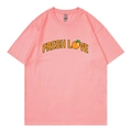 Sturniolo Triplets Fresh Love varsity t-shirt in light pink cotton, size XL front view - Light Pink