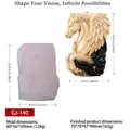 Silikonform für Pegasus-Kerzen mit detaillierter Federstruktur und Wellen-Design am Boden - Goldene Feder Pegasus GJ-140