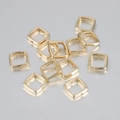 Cuentas espaciadoras cuadradas doradas de plástico CCB con doble agujero para joyas - Dorado