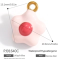 Pendentif fleur rose en acier inoxydable avec dimensions pour la création de bijoux - Fleur Rose/Centre Rouge