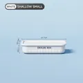 Kleine weiße flache Aufbewahrungsbox mit Deckel und DRXLRE BOX Logo für die Schreibtischordnung - Flach Klein / Elfenbein