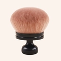 Paddenstoelvormige make-up borstel met roze kleurverloop en glanzende zwarte basis - Zwart