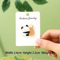 Cute enamel panda brooch holding a chicken leg, 2.6x2.5cm cartoon animal metal badge - Food Chicken Leg Panda