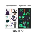 Luminous Halloween temporary tattoos for kids with glow in the dark cartoon skulls and pumpkins - 120*76mm / Death Skeleton Pattern (WS-K77)