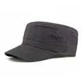Dark grey cotton canvas cadet cap with MOURD embroidery for outdoor sun protection - Gray