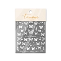 Thin butterfly nail art stickers with moon and star designs in to-2696 white style - Bright Moon Butterfly - White (to2696)