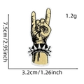 Rock hand gesture embroidery patch with dimensions 7.5x3.2cm for jackets and hats - Studded Wrist Gesture Style 15