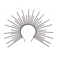 Serre-tête couronne halo gothique noir mat avec pointes rayonnantes pour costumes de cosplay - Noir