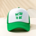 Gorra trucker verde y blanca con estampado Don't Talk To Me y malla transpirable - Talla única / Verde