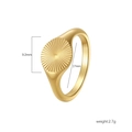 Detail view of 18k gold plated ring with radial texture and 17mm inner diameter - Casting Stripes