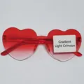 Lunettes de soleil cœur sans monture avec verres dégradés rouge et rose pour adultes - Dégradé Rouge Clair