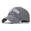 Washed cotton baseball cap in dark grey featuring white New York embroidery details - Grey NEW YORK