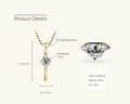 S925 sterling silver mermaid tear necklace with 4mm gold-plated moissanite pendant - Gold - Letter I (0.3ct)