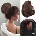 8 inch short curly ponytail claw clip hairpiece in brown shade 6# for women - Chestnut Brown
