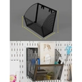 Black metal grid pegboard basket for wall storage, sized 183x100x180mm with mesh design - Large Slanted Basket - Black