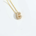 Gold rope chain necklace with a chunky letter G pendant pavé-set with sparkling zircons - Letter G