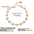 Chic golden stainless steel bracelet with cubic zirconia detailing and lobster clasp - Gold Pave White Zirconia Bracelet (TXE552)