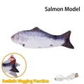 Electric salmon fish cat toy with USB charging cable and realistic swinging tail - Enhanced Rechargeable 350mAh / Salmon (Without Catnip)