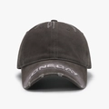 Washed dark grey baseball cap with ONEWAY embroidery and distressed frayed edge details - Adjustable / Dark Gray