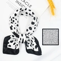 Fashionable black and white polka dot silk scarf with elegant black border trim - 06-Black White Polka Dots / 50*50CM