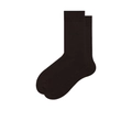 Einfarbige dunkelbraune mittellange Baumwollsocken mit minimalistischen Rippbündchen - Kakao Mocha
