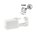 Einweg-Ohrlochstecher Set mit 4mm Zirkonia-Ohrstecker aus Edelstahl Modell 33-404B - Stahl 4mm Krallenfassung Zirkonia