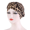 Leopard print headwrap with braided detail and stretchy milk silk fabric design - Floral Leopard