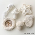 White Christmas ornaments set with star, mushroom and bird shapes in pearl finish - White Irregular Ornament Set